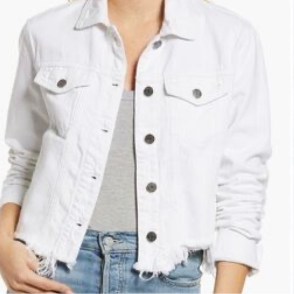 Hidden Jackets & Blazers - HIDDEN LOS ANGELES WHITE DENIM FRAY HEM JACKET SZ MEDIUM